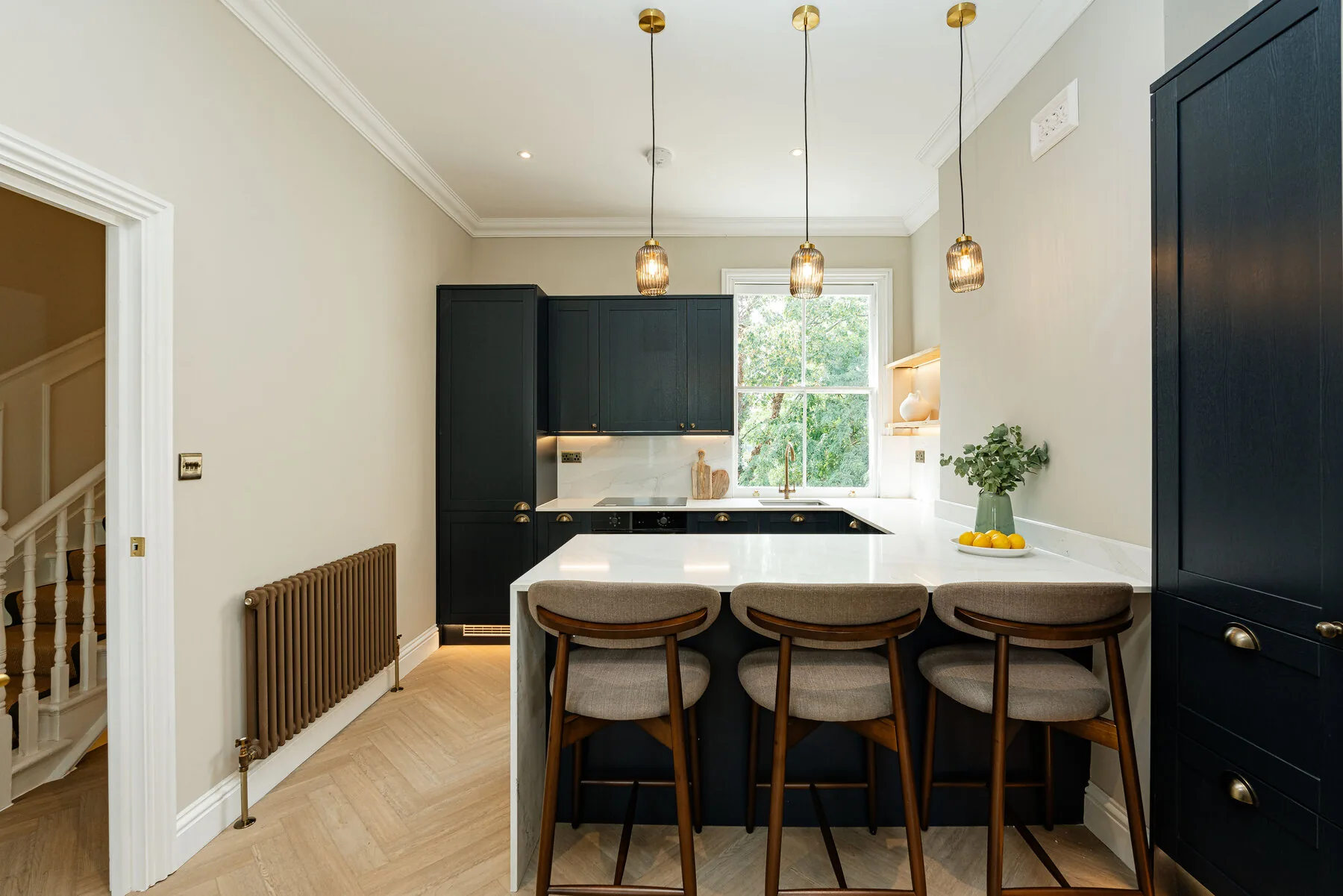 Open-plan kitchen and living space in a completed Knighton development